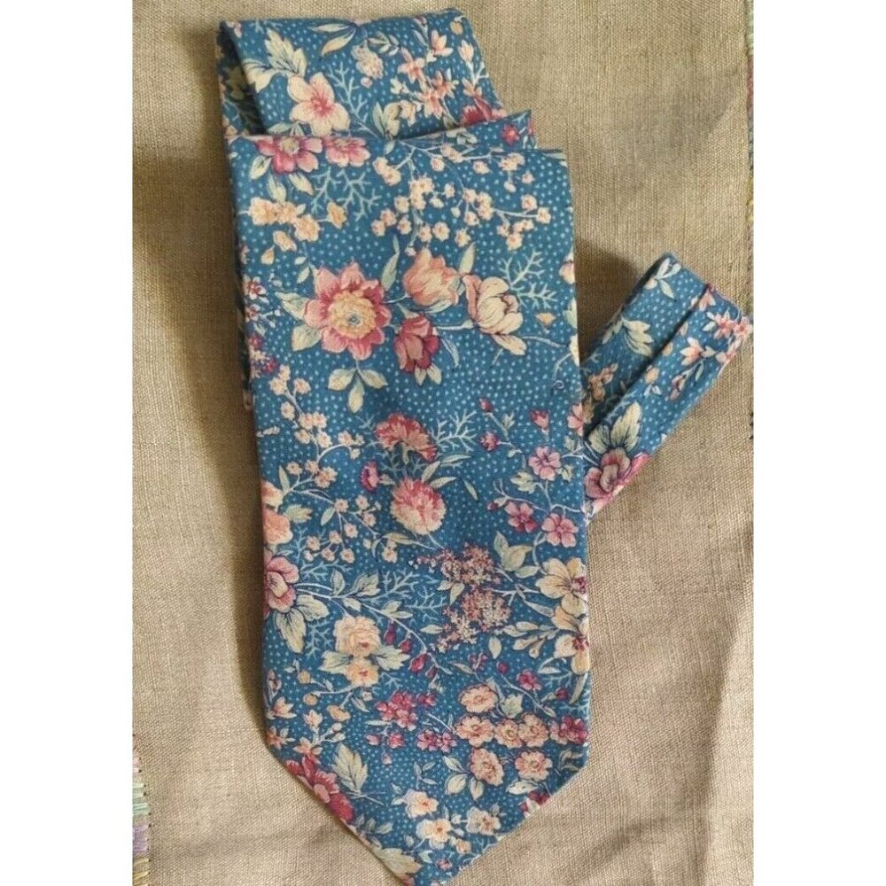 Vintage Rooster Men's Tie Floral Necktie Retro 80's